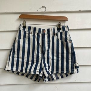 Striped Wrangler denim shorts
